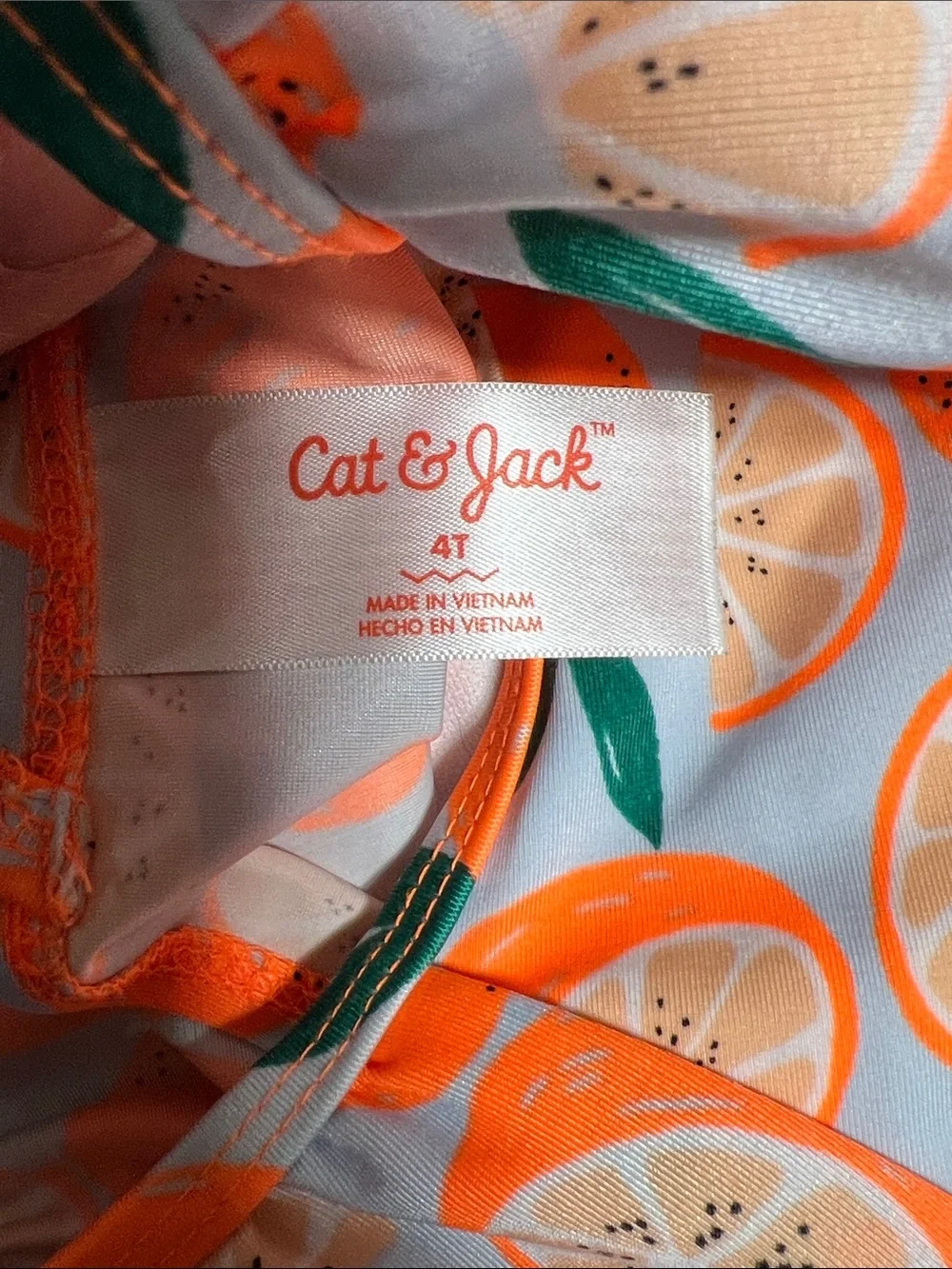 Cat & Jack Orange Citrus Print One-Piece Swimsuit